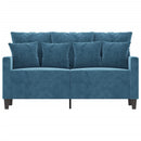 vidaXL kétszemélyes kék bársony kanapé 120 cm
