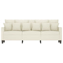 vidaXL 3 személyes krémszínű bársony kanapé 180 cm
