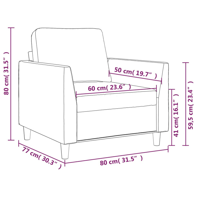 vidaXL szürke műbőr kanapészék 60 cm