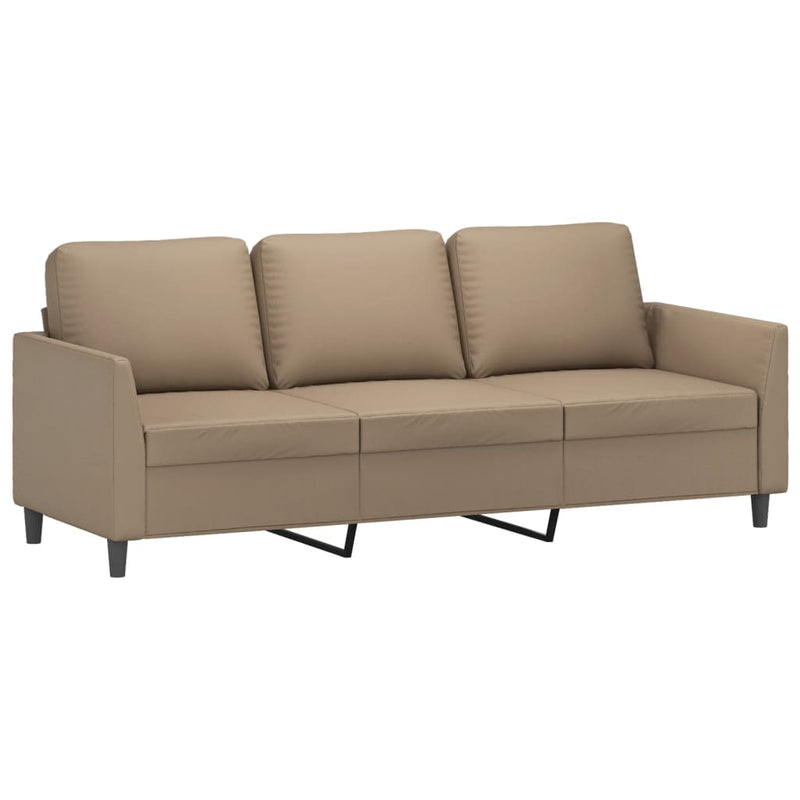 vidaXL 3 személyes cappuccino színű műbőr kanapé 180 cm