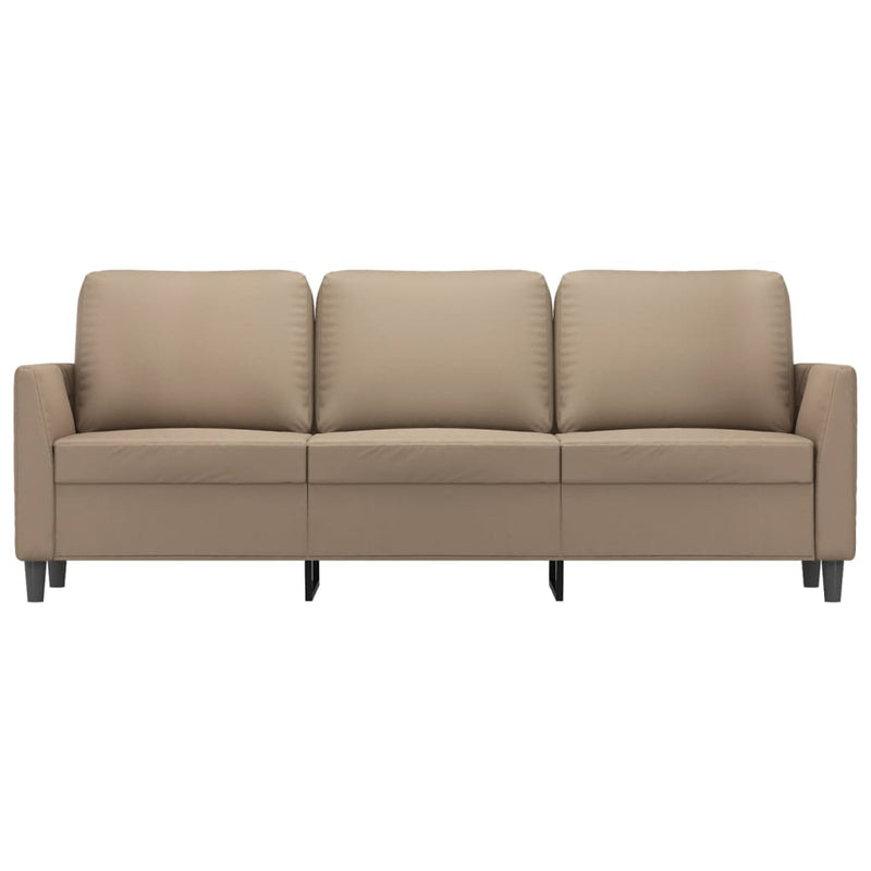 vidaXL 3 személyes cappuccino színű műbőr kanapé 180 cm