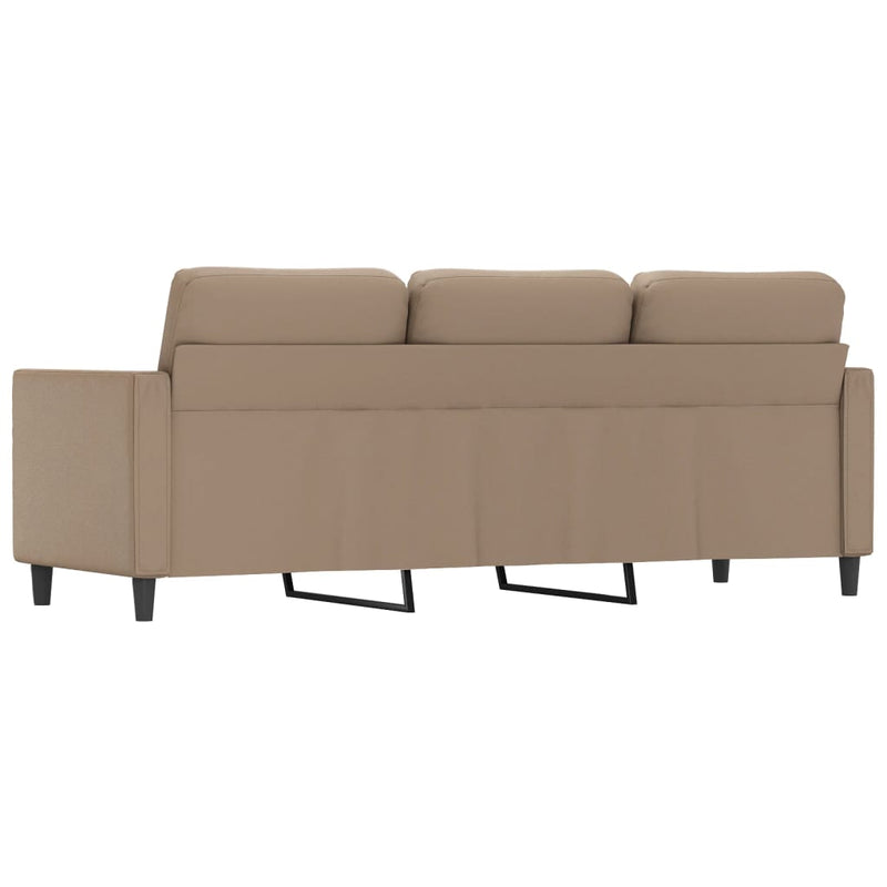 vidaXL 3 személyes cappuccino színű műbőr kanapé 180 cm