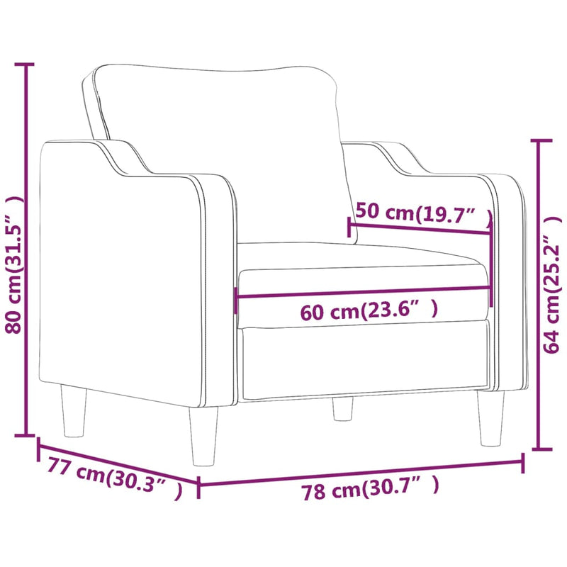 vidaXL világosszürke szövet kanapéfotel 60 cm