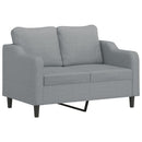 vidaXL kétszemélyes világosszürke szövetkanapé 120 cm
