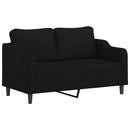 vidaXL kétszemélyes fekete szövetkanapé 140 cm