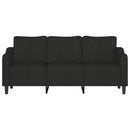 vidaXL 3 személyes fekete szövetkanapé 180 cm