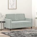 vidaXL kétszemélyes világosszürke bársony kanapé 120 cm