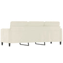 vidaXL 3 személyes krémszínű bársony kanapé 180 cm