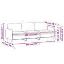 vidaXL 3 személyes krémszínű bársony kanapé 180 cm