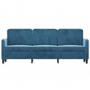 vidaXL 3 személyes kék bársony kanapé 180 cm