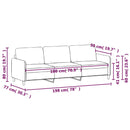 vidaXL 3 személyes kék bársony kanapé 180 cm