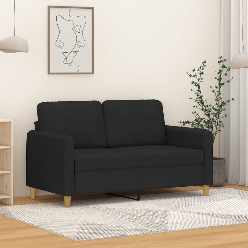 vidaXL kétszemélyes fekete szövetkanapé 120 cm