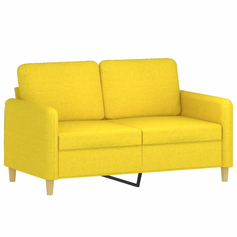 vidaXL 2 személyes világossárga szövet kanapé 120 cm
