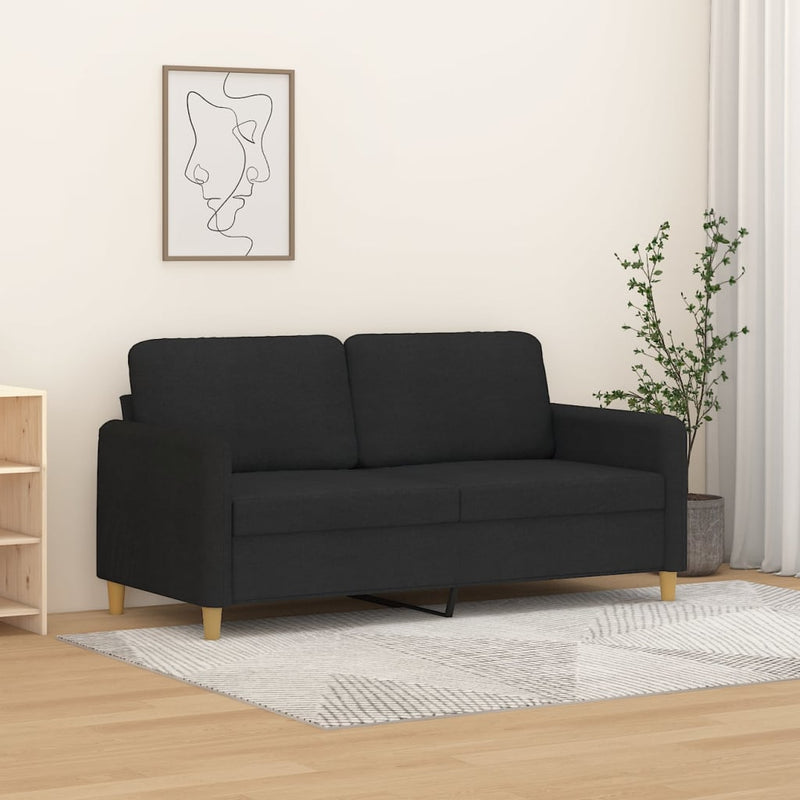 vidaXL kétszemélyes fekete szövetkanapé 140 cm