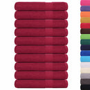 vidaXL 10 db FROGN törölköző bordó 100 x 200 cm 360 g/m²