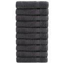 vidaXL prémium kéztörlő SOLUND 10 db antracitszürke 50 x 100 cm 600 g/m²