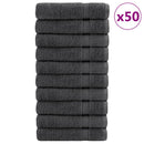vidaXL prémium kéztörlő SOLUND 50 db antracitszürke 50 x 100 cm 600 g/m²
