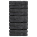 vidaXL prémium fürdőlepedők SOLUND 10 db antracitszürke 70 x 140 cm 600 g/m²
