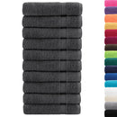 vidaXL prémium fürdőlepedők SOLUND 10 db antracitszürke 70 x 140 cm 600 g/m²