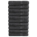 vidaXL 10 db prémium SOLUND törölköző antracitszürke 100 x 200 cm 600 g/m²