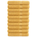 vidaXL prémium szaunatörölközők SOLUND 10 db arany 80 x 200 cm 600 g/m²