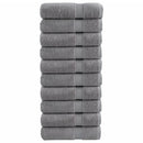 vidaXL 10 db prémium fürdőlepedő SOLUND szürke 70 x 140 cm 600 g/m²