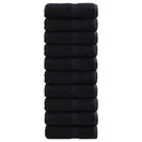 vidaXL prémium SOLUND mosdótörölköző 10 db fekete 30 x 30 cm 600 g/m²