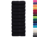 vidaXL prémium SOLUND mosdótörölköző 10 db fekete 30 x 30 cm 600 g/m²