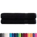 vidaXL prémium szaunatörölköző SOLUND 2 db fekete 80x200 cm 600 g/m²