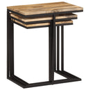 vidaXL 3 db tömör akácfa rakásolható asztal