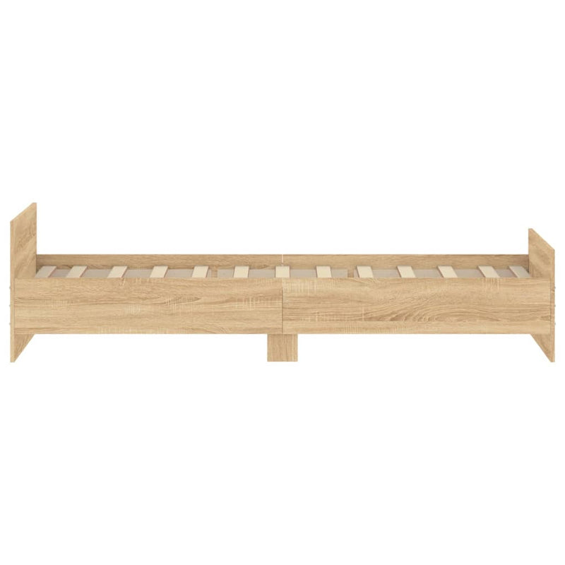 vidaXL sonoma tölgy színű szerelt fa ágykeret matrac nélkül 90x200 cm