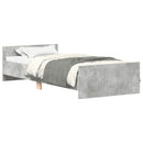 vidaXL betonszürke szerelt fa ágykeret 90 x 200 cm