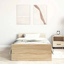 vidaXL sonoma tölgy színű szerelt fa ágykeret matrac nélkül 100x200 cm