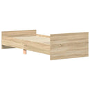 vidaXL sonoma tölgy színű szerelt fa ágykeret matrac nélkül 100x200 cm