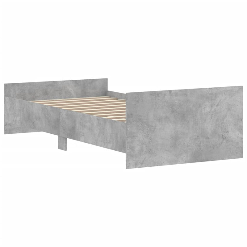vidaXL betonszürke szerelt fa ágykeret 100 x 200 cm