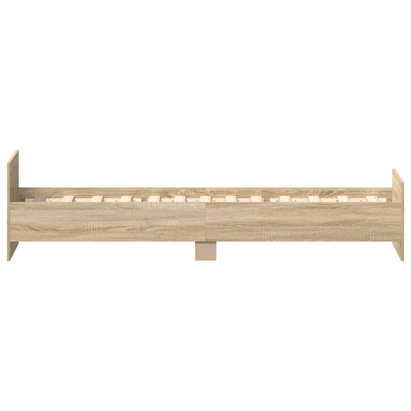 vidaXL sonoma tölgy színű szerelt fa ágykeret matrac nélkül 90x190 cm