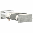 vidaXL betonszürke szerelt fa ágykeret 90 x 190 cm