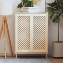 vidaXL 2 db tömör fenyőfa rácsos szekrényajtó 39,5x99 cm