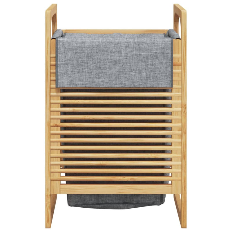 vidaXL bambusz szennyeskosár szürke zsákkal 32x30x36,5 cm bambusz