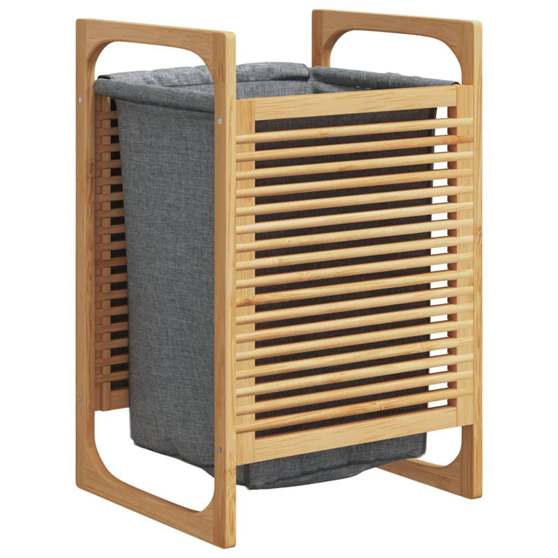 vidaXL bambusz szennyeskosár szürke zsákkal 32x30x36,5 cm bambusz