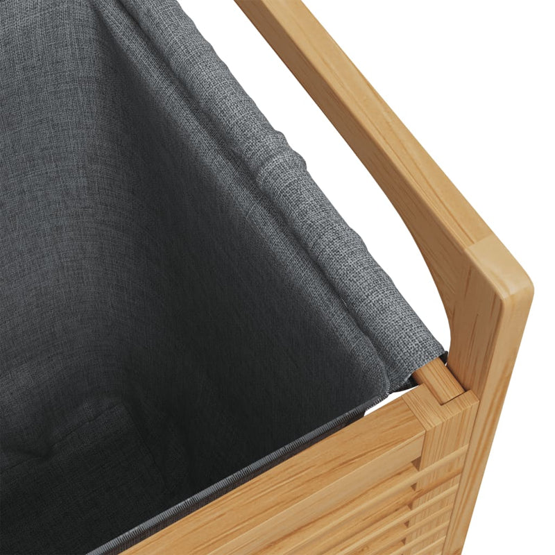 vidaXL bambusz szennyeskosár szürke zsákkal 32x30x36,5 cm bambusz