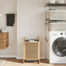 vidaXL bambusz szennyeskosár szürke zsákkal 32x30x36,5 cm bambusz