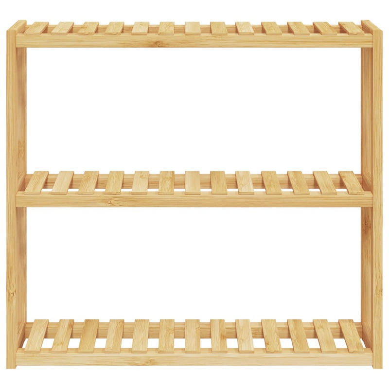 vidaXL bambusz 3 szintes falra szerelhető fürdőszobapolc 60x15x54 cm