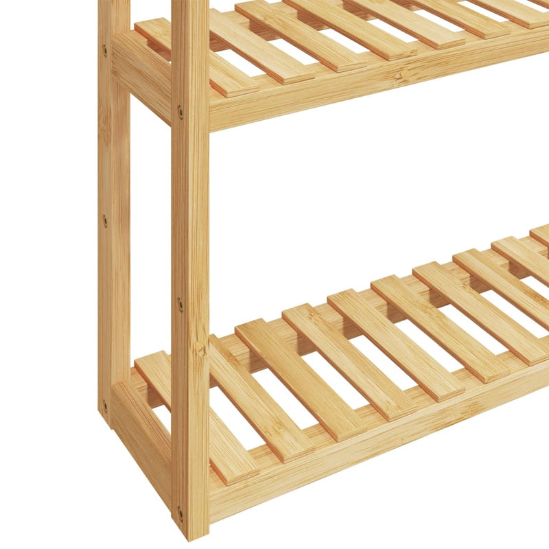 vidaXL bambusz 3 szintes falra szerelhető fürdőszobapolc 60x15x54 cm