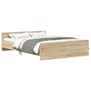 vidaXL sonoma tölgy színű ágykeret fej- és lábtámlával 120 x 190 cm