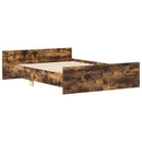 vidaXL füstös tölgy színű ágykeret fej- és lábtámlával 120 x 190 cm
