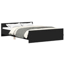 vidaXL fekete ágykeret fej- és lábtámlával 135 x 190 cm