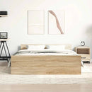 vidaXL sonoma tölgy színű ágykeret fej- és lábtámlával 135 x 190 cm