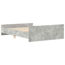 vidaXL betonszürke ágykeret fej- és lábtámlával 135 x 190 cm