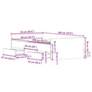vidaXL sonoma tölgy színű ágykeret fej- és lábtámlával 90 x 200 cm